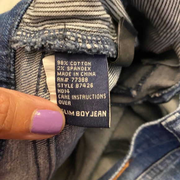 Madewell the Slim boy jean patches -Up Edition Springfield Wash distress jeans. - Picture 9 of 11